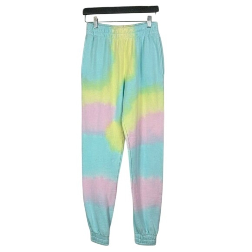 Frankies Bikinis Joggers Womens Medium Pastel Tie Dye High Waist Sweatpants
